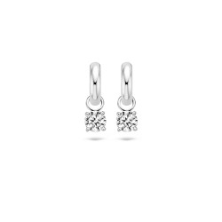 Oorbedels 14 kt wit goud met zirconia - 607011