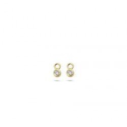 Oorbedels 14 kt met zirconia - 609979