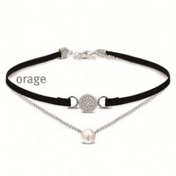 Choker zilver met parel en cubic zirconia - 604120